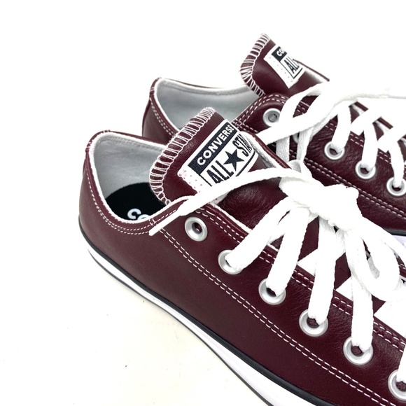 Converse Ctas OX Low Leather Skate Shoes Bordeaux Women Sneakers Casual A07877C - Picture 5 of 11